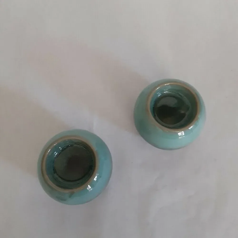 Stoneware Candle Holders Ombre 2pc Minimalist, Eclectic, Masculine